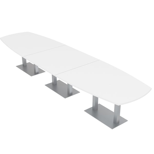 45 in W, 166 in L, 29 in H, Engineered Wood Top, White